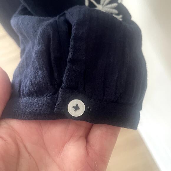 Talbots Navy Embroidered Gauze Popover Sz PXS - Picture 6 of 7